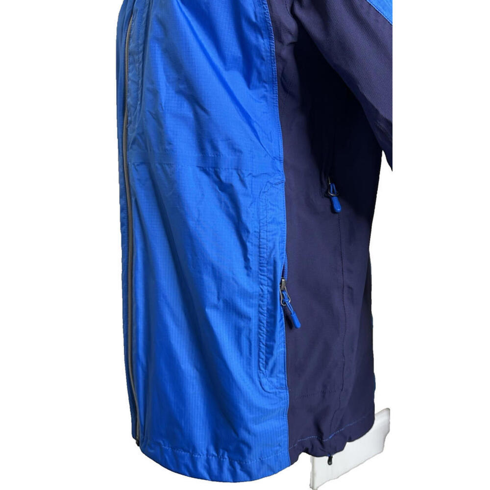 LL Bean Trail Rain Blue Nylon Full Zip Hooded Jacket Windbreaker - Picture 6 of 9